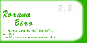 roxana biro business card